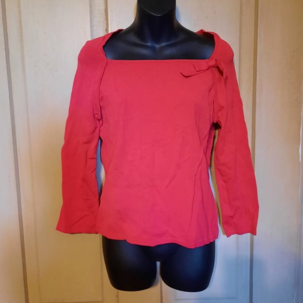 **SOLD** Pink Poodle Red Acrylic Blouse